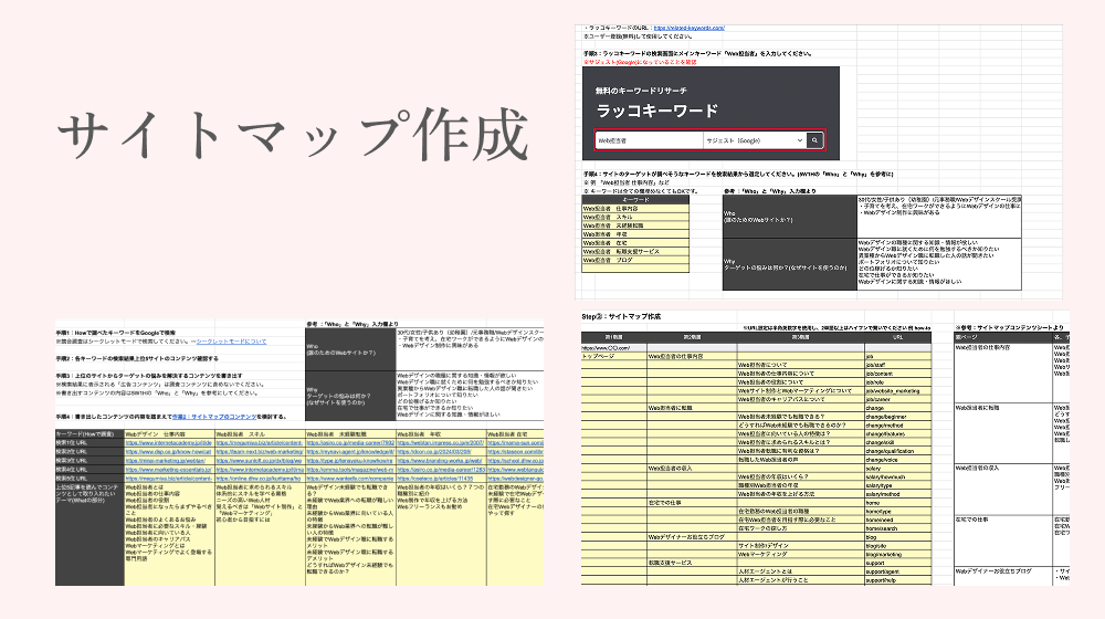 Web担当者向け転職メディアのサイトマップの資料